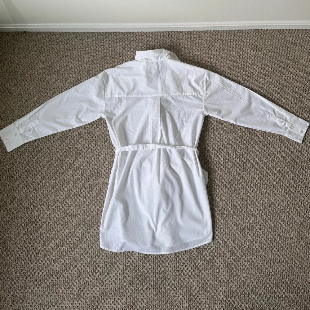 Abercrombie & Fitch White Button-Front Shirt Dress - Picture 3 of 3